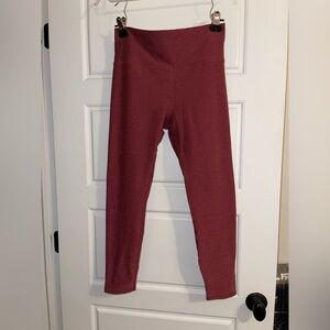 Vuori Maroon High-Waisted Leggings